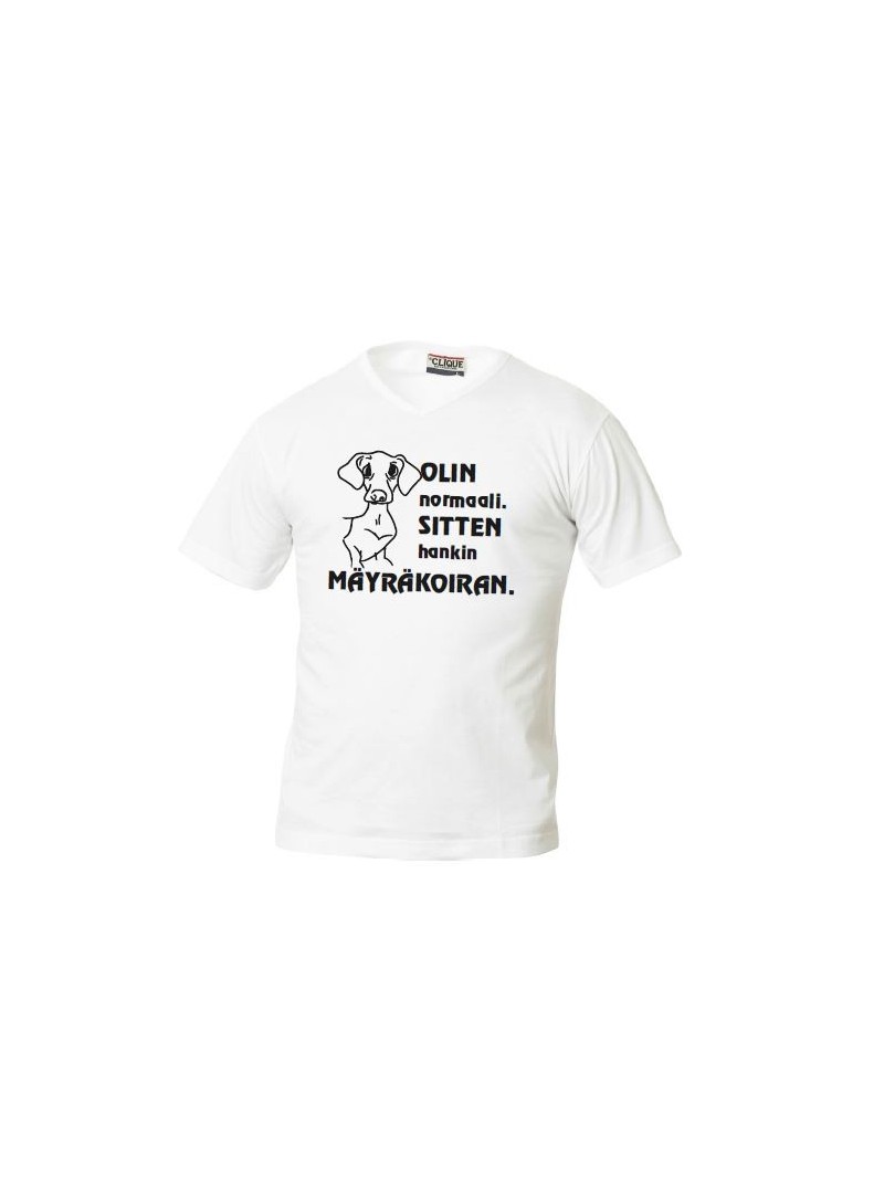 "OLIN NORMAALI, SITTEN HANKIN MÄYRÄKOIRAN" V-BASIC