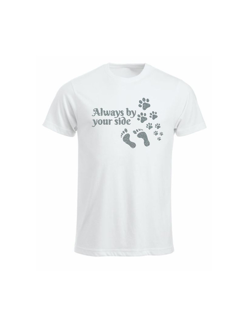 T-paita "Always by your side" GLITTER hopea