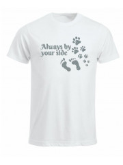 T-paita "Always by your side" GLITTER hopea