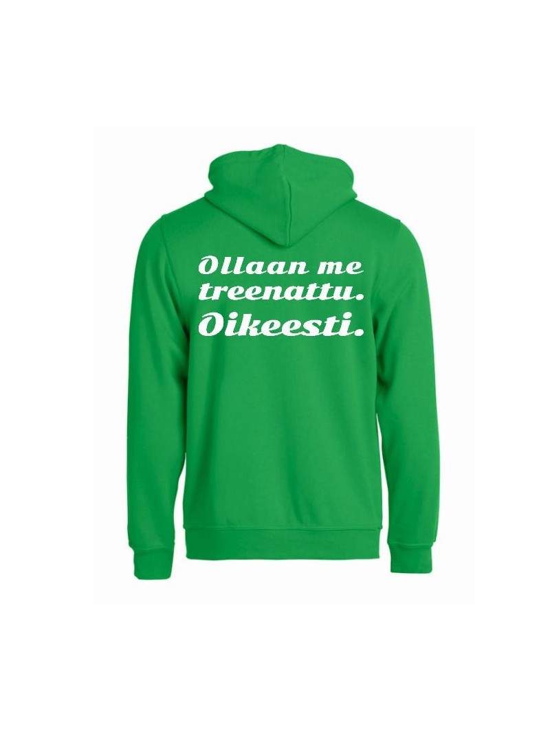 Huppari "OLLAAN ME TREENATTU."