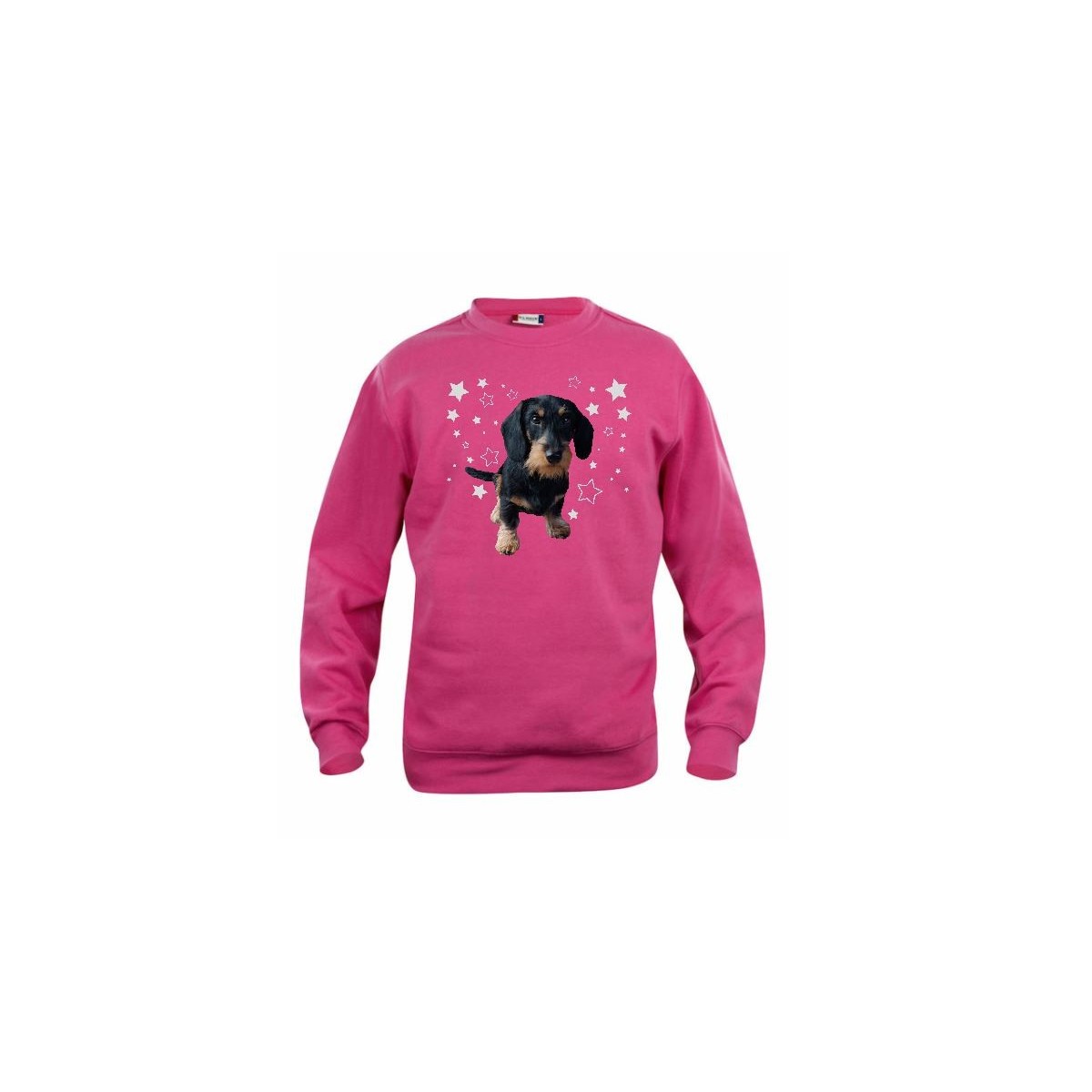 KARKEAKARVAINEN MÄYRÄKOIRA, musta "STARS" sweatshirt