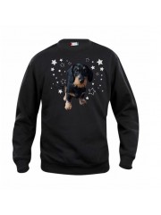 KARKEAKARVAINEN MÄYRÄKOIRA, musta "STARS" sweatshirt
