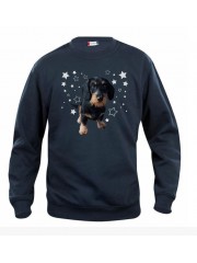 KARKEAKARVAINEN MÄYRÄKOIRA, musta "STARS" sweatshirt