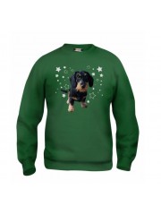 KARKEAKARVAINEN MÄYRÄKOIRA, musta "STARS" sweatshirt