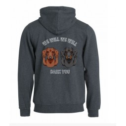 WE WILL WE WILL BARK YOU, full zip hoodie