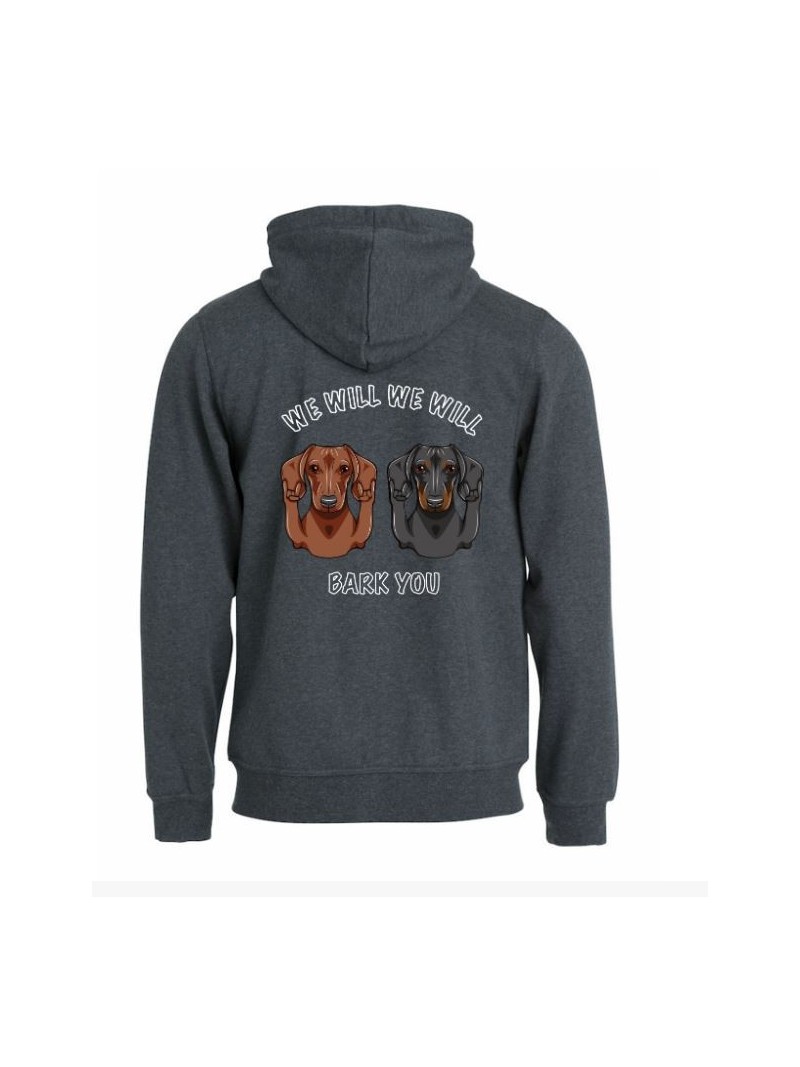 WE WILL WE WILL BARK YOU, full zip hoodie