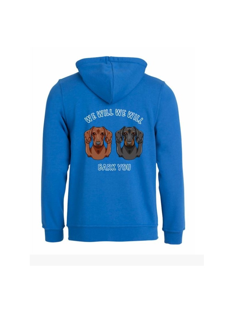 WE WILL WE WILL BARK YOU, full zip hoodie