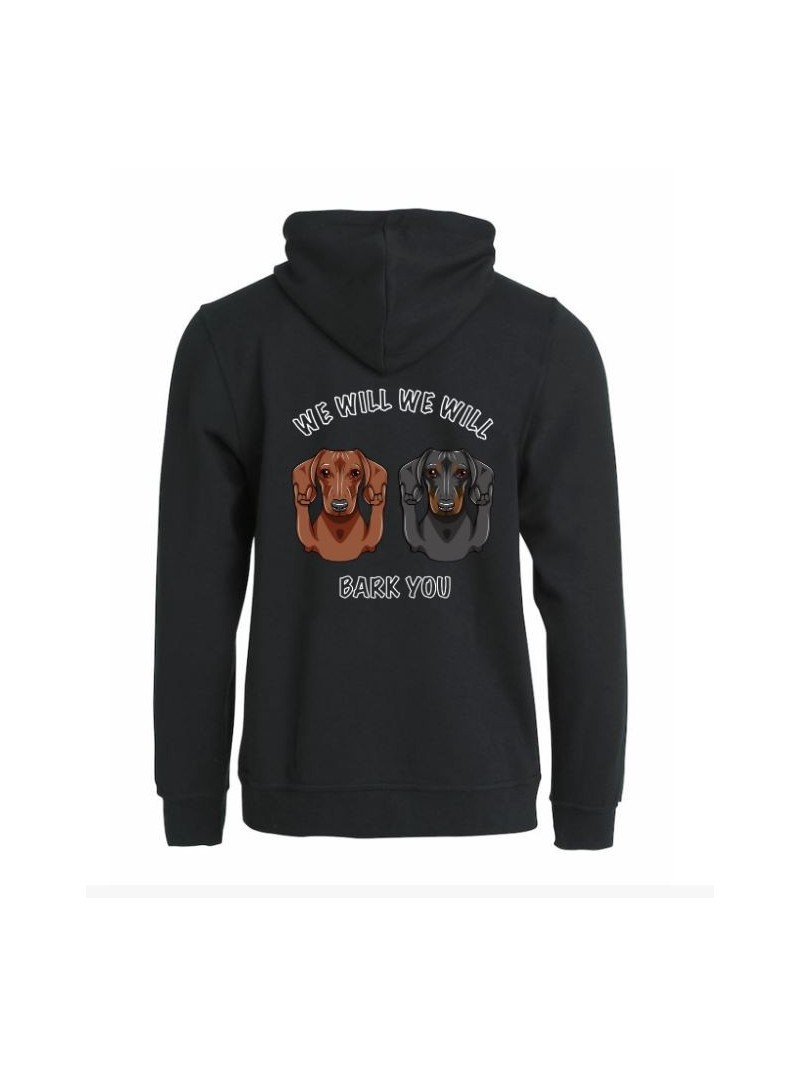 WE WILL WE WILL BARK YOU, full zip hoodie