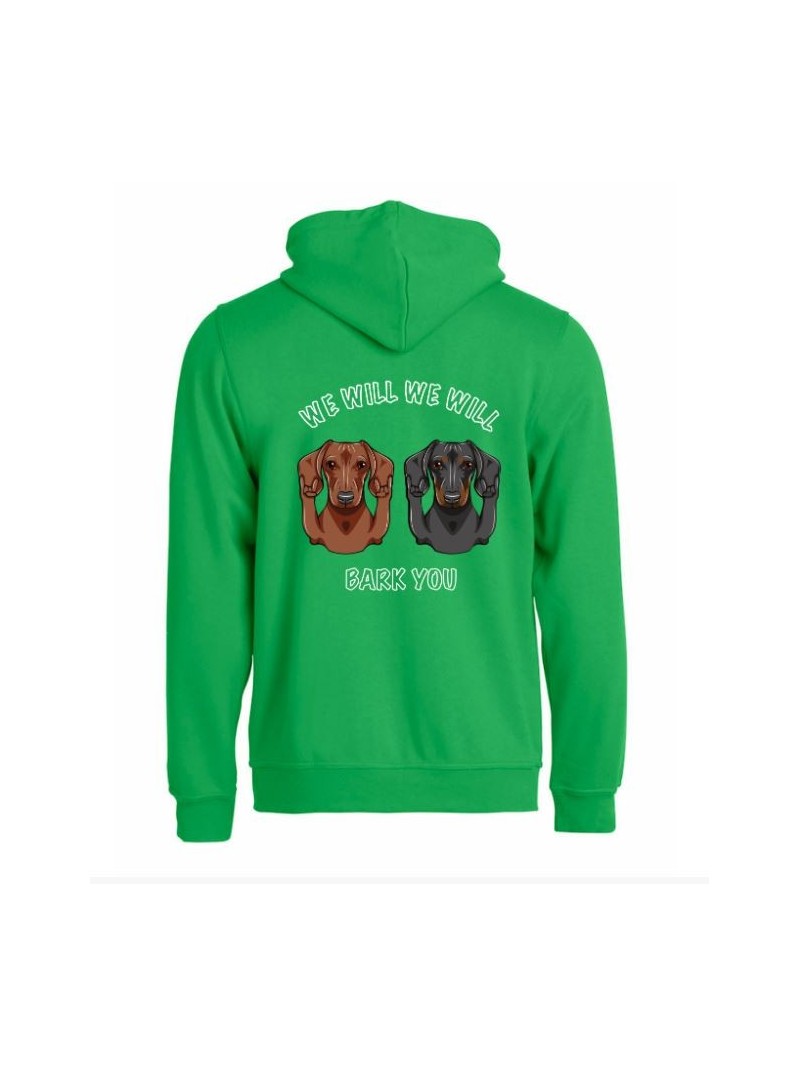 WE WILL WE WILL BARK YOU, full zip hoodie