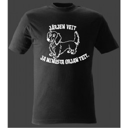 "Järjen veit!" Pitkäkarvainen mäyräkoira